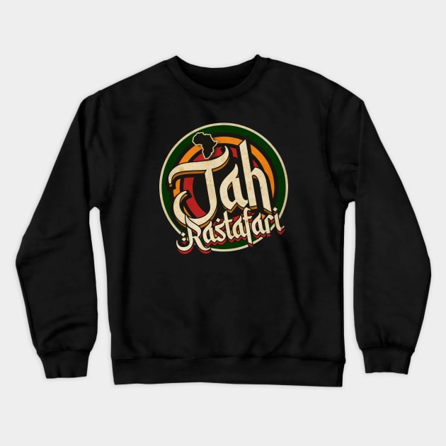 Jah Rastafari Vintage Tribute Crewneck Sweatshirt by CTShirts